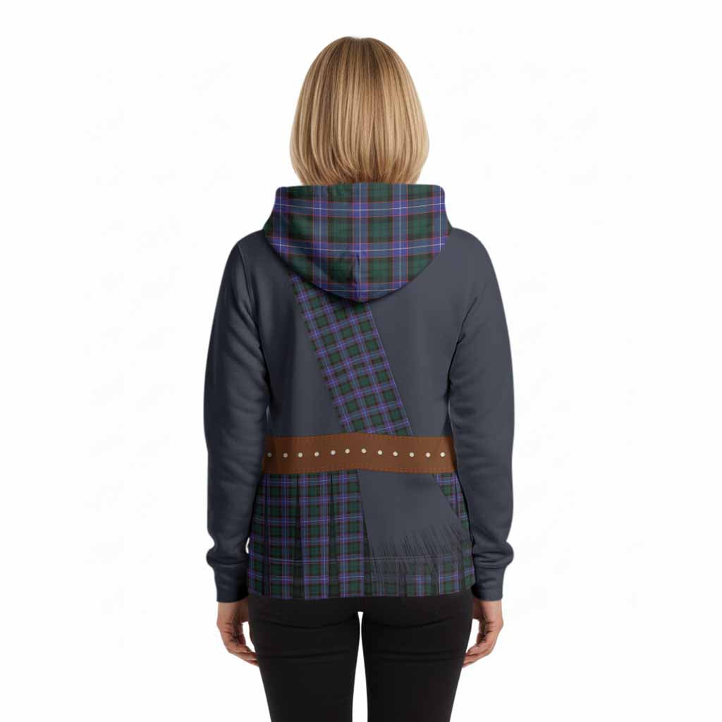 Hunter (Hunterston) Tartan Crest Hoodie Kilt Costume Style