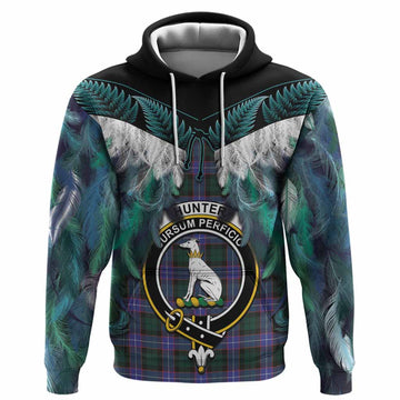 Hunter (Hunterston) Tartan Crest Hoodie New Zealand Maori Korowai Cloak