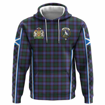 Hunter (Hunterston) Tartan Crest Hoodie Scotland Coat of Arm Flag Style