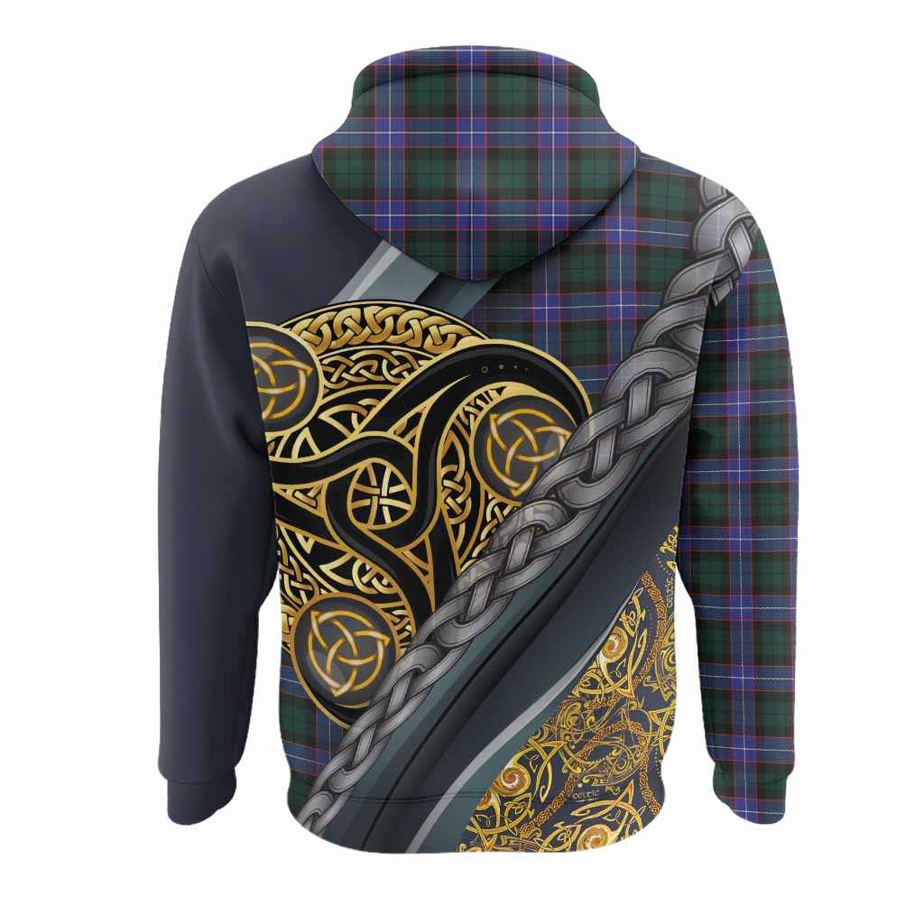 Hunter (Hunterston) Tartan Crest Hoodie Scottish Triskele Celtic
