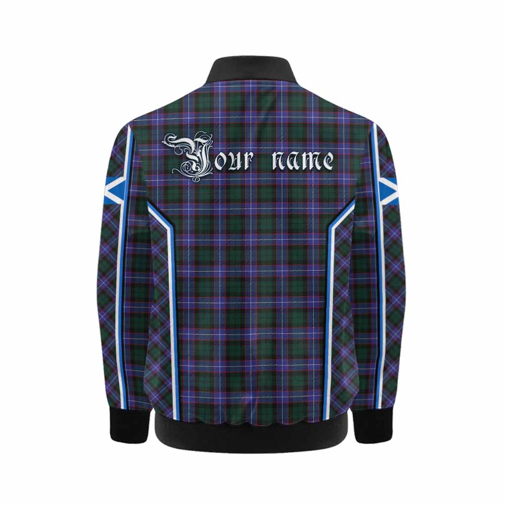 Hunter (Hunterston) Tartan Crest Kid Bomber Jacket Scotland Coat of Arm Flag Style - Tartan Vibes Clothing