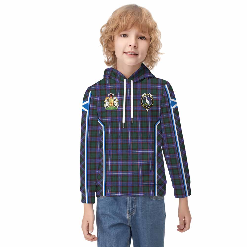 Hunter (Hunterston) Tartan Crest Kid Hoodie Scotland Coat of Arm Flag Style - Tartan Vibes Clothing
