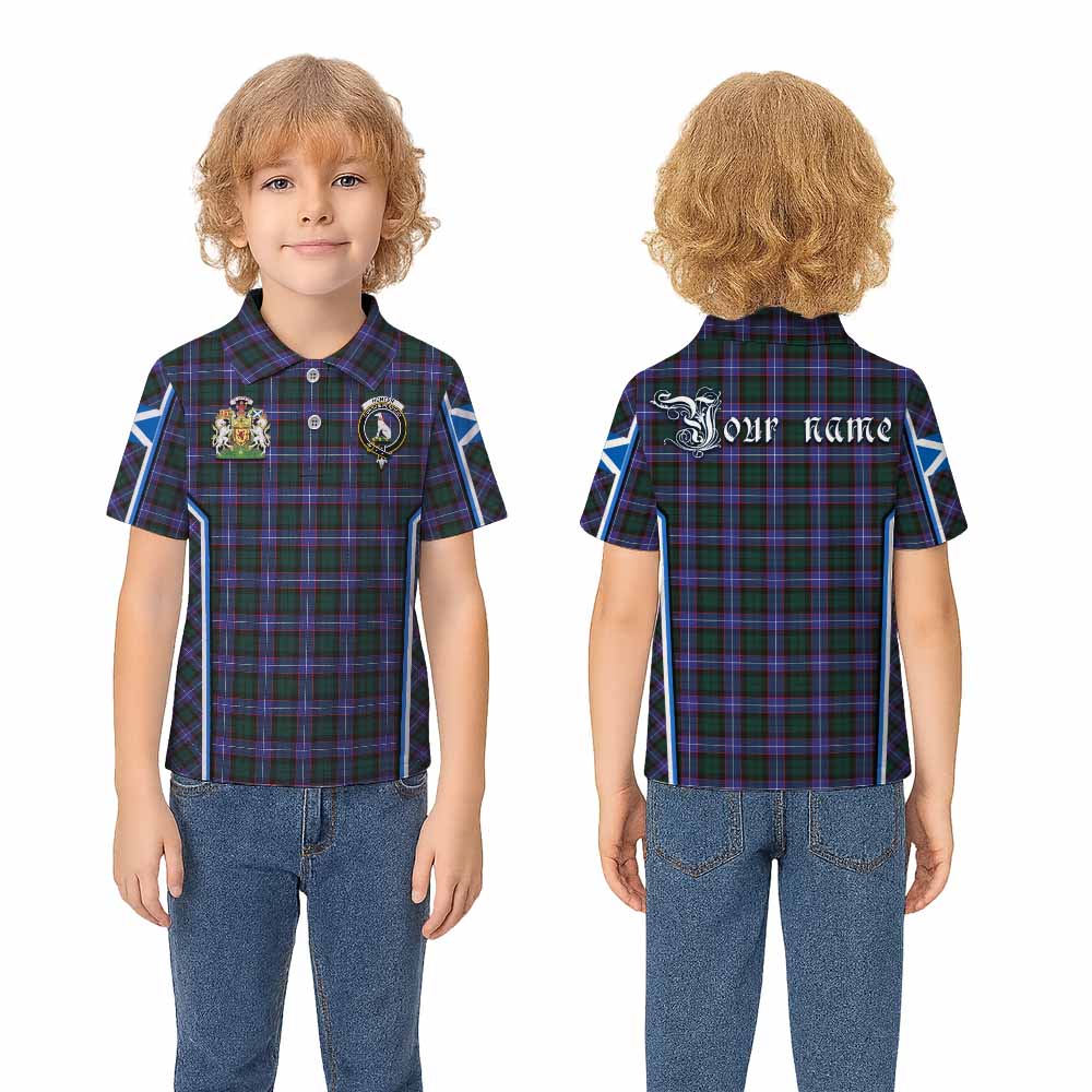 Hunter (Hunterston) Tartan Crest Kid Polo Shirt Scotland Coat of Arm Flag Style - Tartan Vibes Clothing