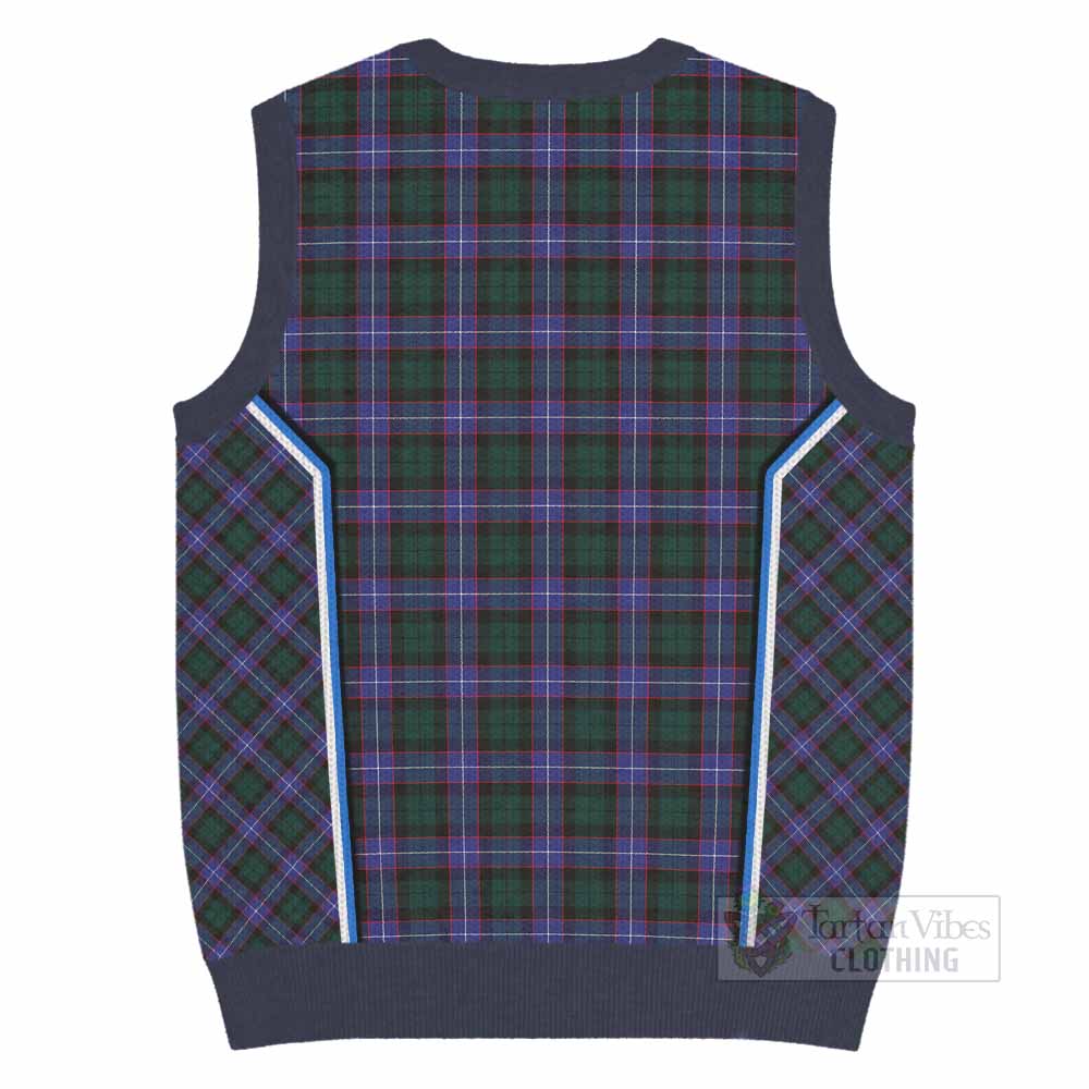 Hunter (Hunterston) Tartan Crest Knitted V-Neck Vest Scotland Coat of Arm Flag Style - Tartan Vibes Clothing