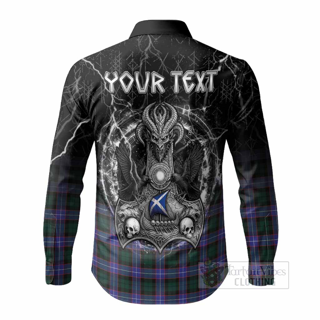 Hunter (Hunterston) Tartan Crest Long Sleeve Button Shirts Celtic Odin's Raven Legacy