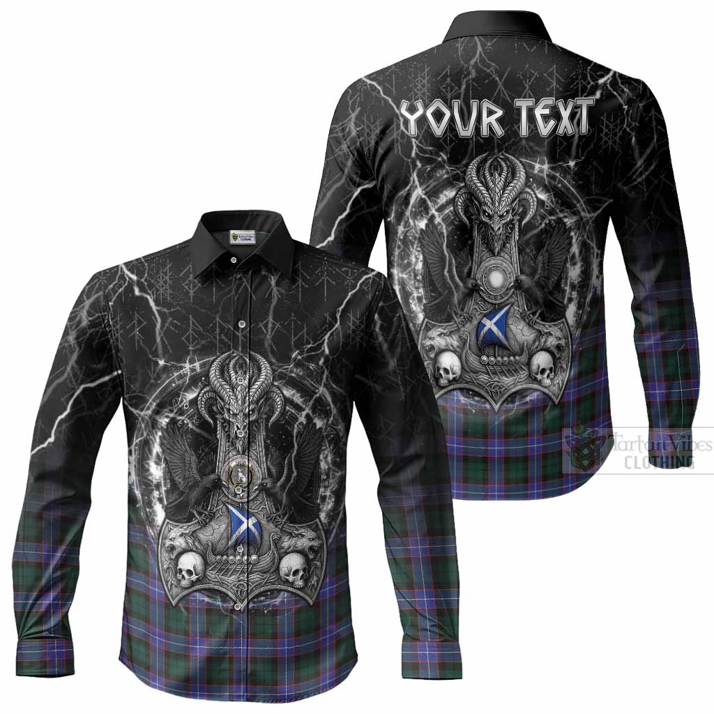 Hunter (Hunterston) Tartan Crest Long Sleeve Button Shirts Celtic Odin's Raven Legacy