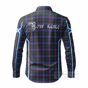 Hunter (Hunterston) Tartan Crest Long Sleeve Button Shirts Scotland Coat of Arm Flag Style