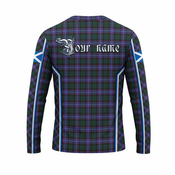 Hunter (Hunterston) Tartan Crest Long Sleeve T-Shirt Scotland Coat of Arm Flag Style - Tartan Vibes Clothing