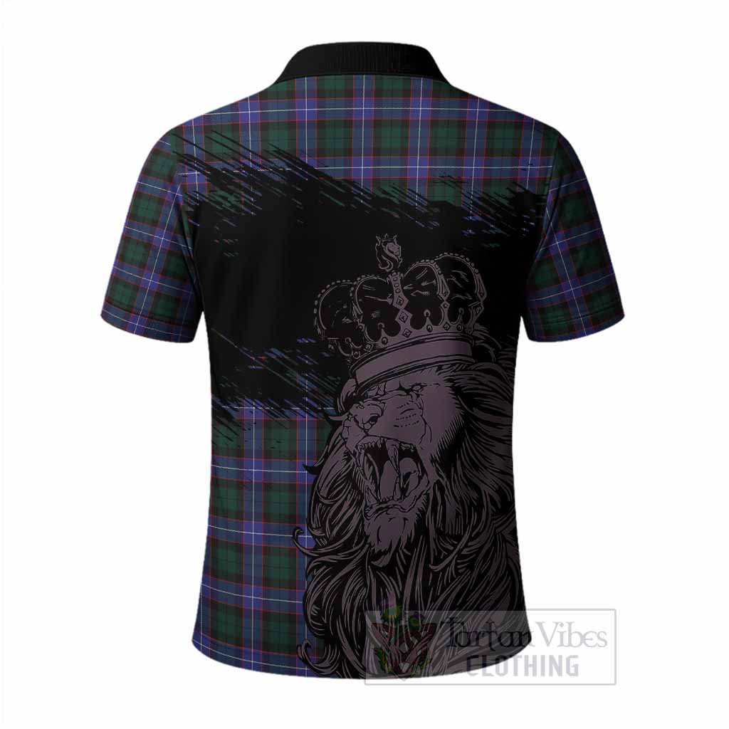 Hunter (Hunterston) Tartan Crest Polo Shirt Crowned Lion Heritage Style