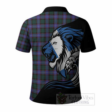 Hunter (Hunterston) Tartan Crest Polo Shirt Scottish Golden Lions Wave Flow