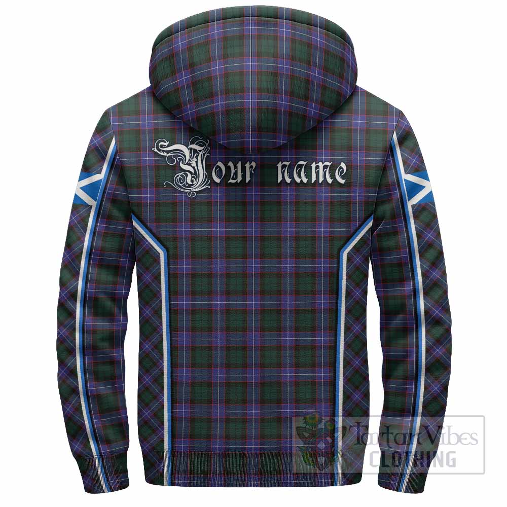 Hunter (Hunterston) Tartan Crest Sherpa Hoodie Scotland Coat of Arm Flag Style - Tartan Vibes Clothing