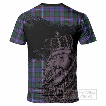 Hunter (Hunterston) Tartan Crest T-Shirt Crowned Lion Heritage Style