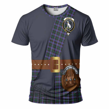 Hunter (Hunterston) Tartan Crest T-Shirt Kilt Costume Style