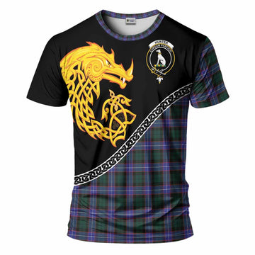 Hunter (Hunterston) Tartan Crest T-Shirt Legendary Dragon Knot Half Style