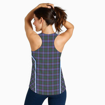 Hunter (Hunterston) Tartan Crest Women Racerback Tanks Scotland Coat of Arm Flag Style - Tartan Vibes Clothing