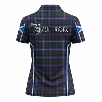 Hunter (Hunterston) Tartan Crest Women's Polo Shirt Scotland Coat of Arm Flag Style