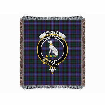 Hunter (Hunterston) Tartan Crest Woven Blanket M 51 x 60 inches 130 x 150cm - Tartan Vibes Clothing