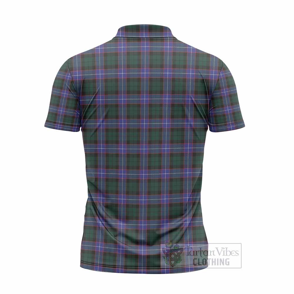 Hunter (Hunterston) Tartan Crest Zipper Polo Shirt Ferocious Lion Style