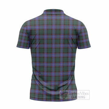 Hunter (Hunterston) Tartan Crest Zipper Polo Shirt Ferocious Lion Style