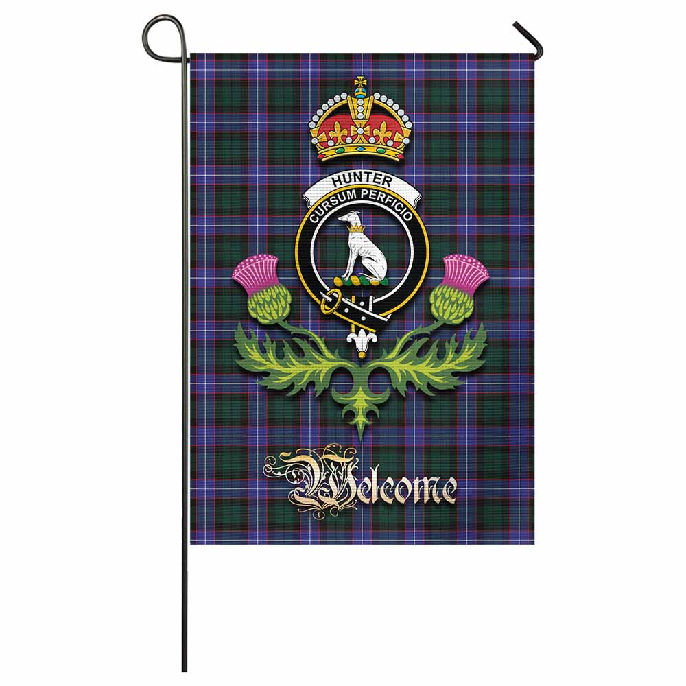 Hunter (Hunterston) Tartan Family Crest Garden Flag Royal Thistle Welcome Style - Tartan Vibes Clothing