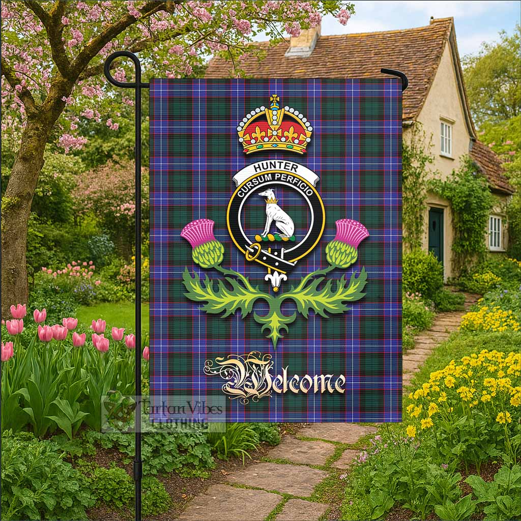 Hunter (Hunterston) Tartan Family Crest Garden Flag Royal Thistle Welcome Style - Tartan Vibes Clothing