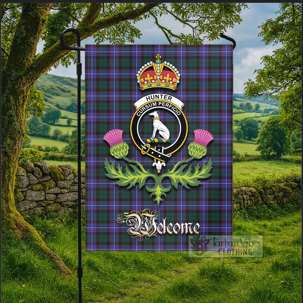 Hunter (Hunterston) Tartan Family Crest Garden Flag Royal Thistle Welcome Style - Tartan Vibes Clothing