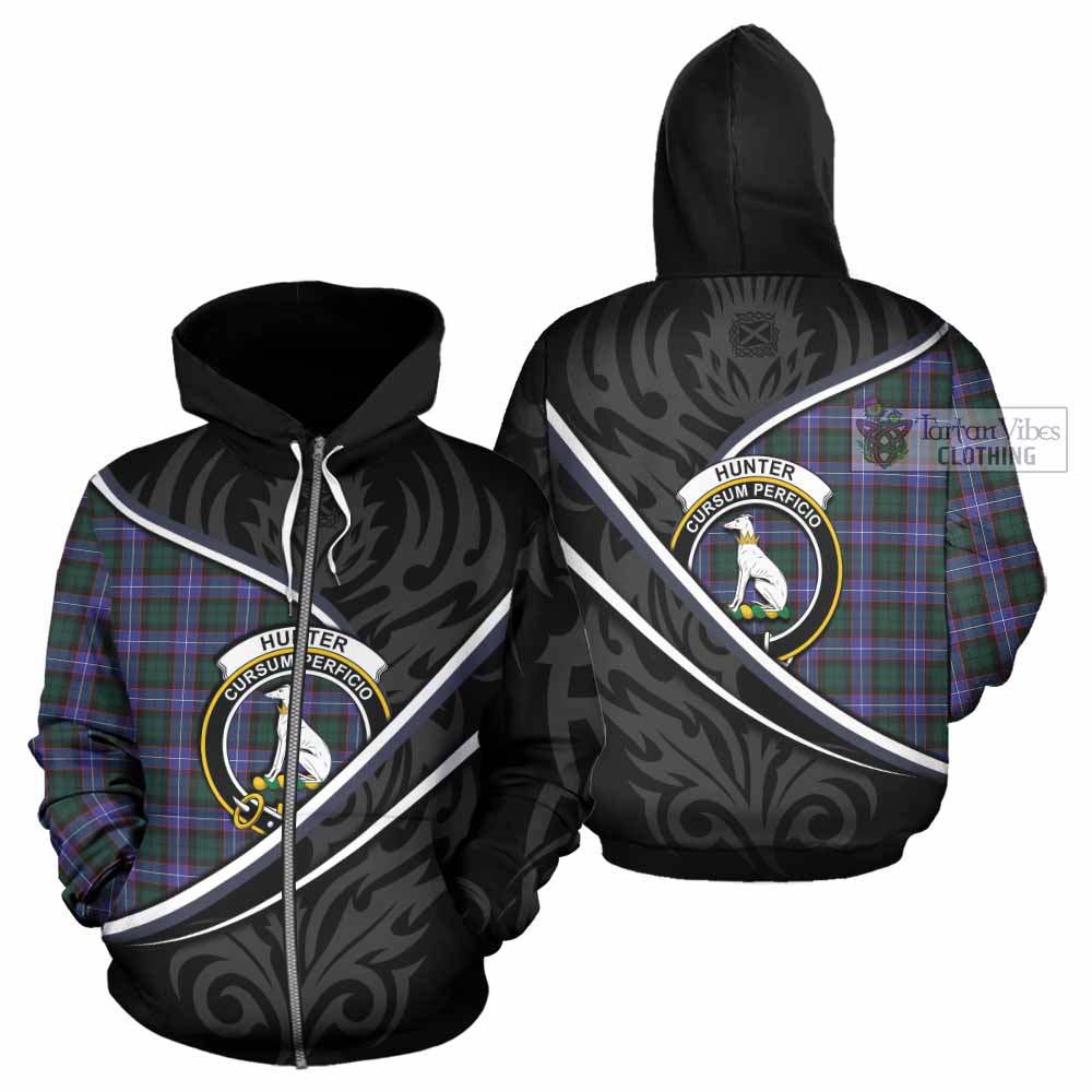 Hunter (Hunterston) Tartan Family Crest Hoodie Celtic Scottish Thistle Floral - Tartan Vibes Clothing