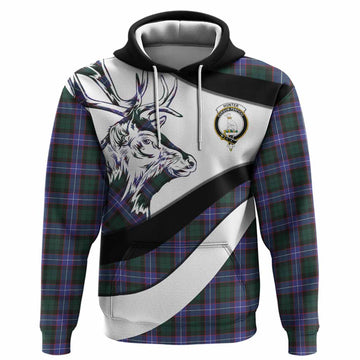 Hunter (Hunterston) Tartan Family Crest Hoodie Scottish Red Deer Curves Style
