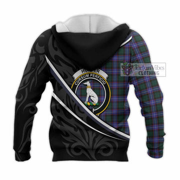 Hunter (Hunterston) Tartan Family Crest Knitted Hoodie Celtic Scottish Thistle Floral