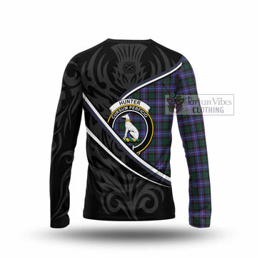 Hunter (Hunterston) Tartan Family Crest Long Sleeve T-Shirt Celtic Scottish Thistle Floral - Tartan Vibes Clothing