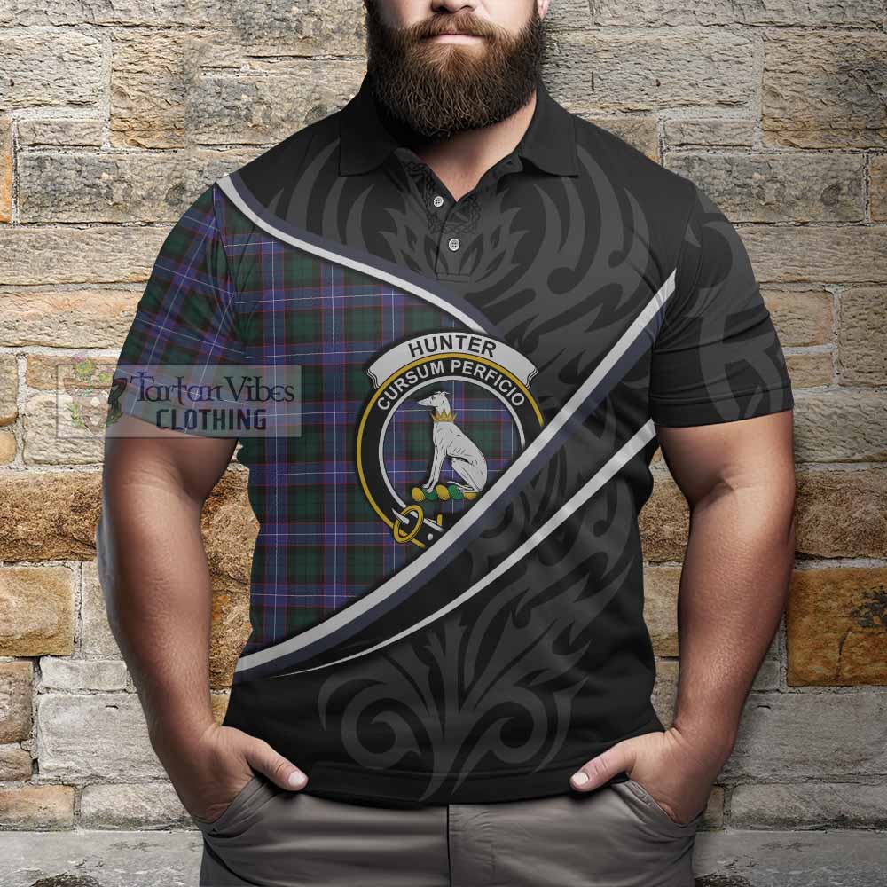 Hunter (Hunterston) Tartan Family Crest Polo Shirt Celtic Scottish Thistle Floral - Tartan Vibes Clothing
