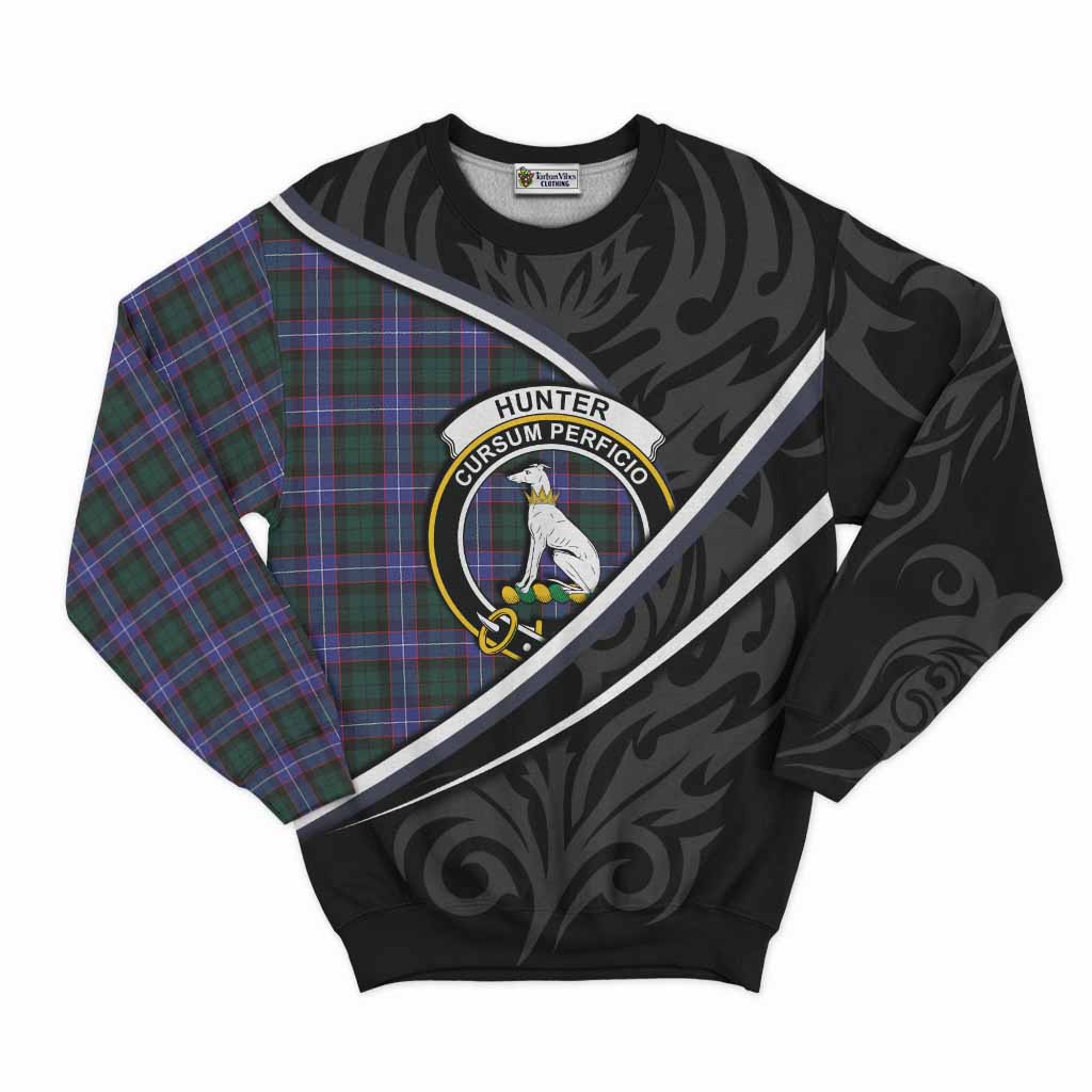 Hunter (Hunterston) Tartan Family Crest Sweatshirt Celtic Scottish Thistle Floral - Tartan Vibes Clothing