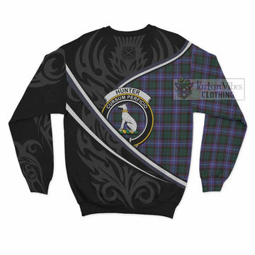 Hunter (Hunterston) Tartan Family Crest Sweatshirt Celtic Scottish Thistle Floral