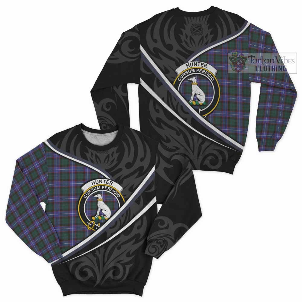 Hunter (Hunterston) Tartan Family Crest Sweatshirt Celtic Scottish Thistle Floral - Tartan Vibes Clothing