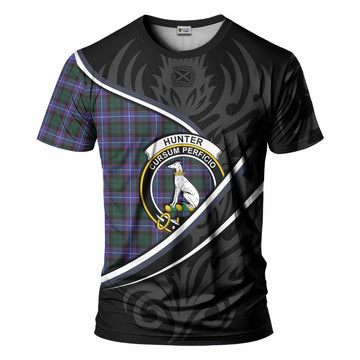 Hunter (Hunterston) Tartan Family Crest T-shirt Celtic Scottish Thistle Floral - Tartan Vibes Clothing