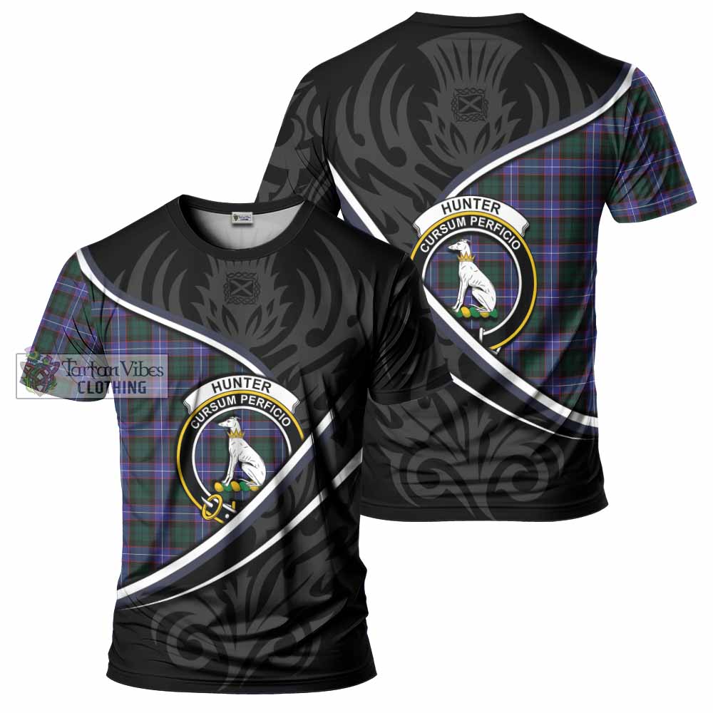 Hunter (Hunterston) Tartan Family Crest T-shirt Celtic Scottish Thistle Floral - Tartan Vibes Clothing