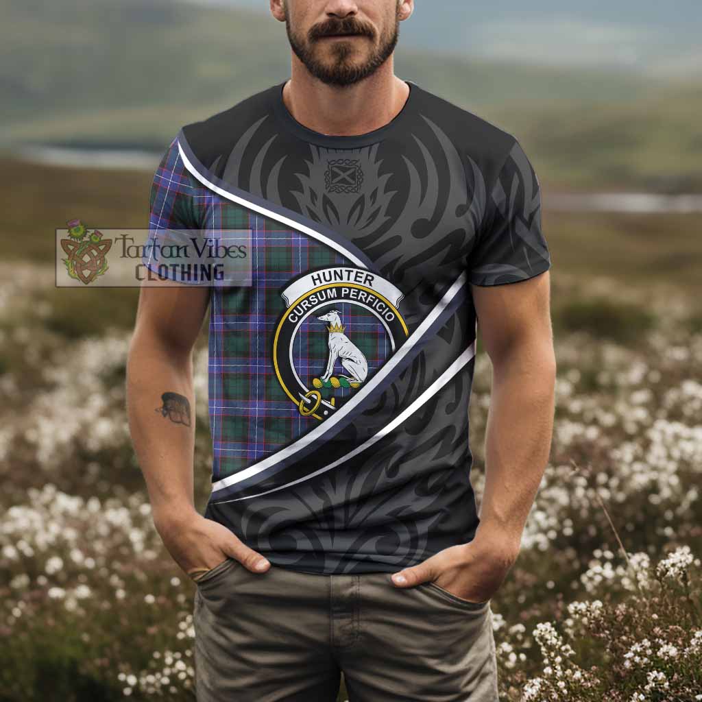 Hunter (Hunterston) Tartan Family Crest T-shirt Celtic Scottish Thistle Floral - Tartan Vibes Clothing