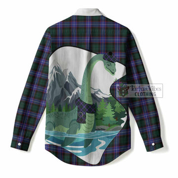 Hunter (Hunterston) Tartan Family Crest Women Casual Shirt Nessie Scottish Loch Ness Monster