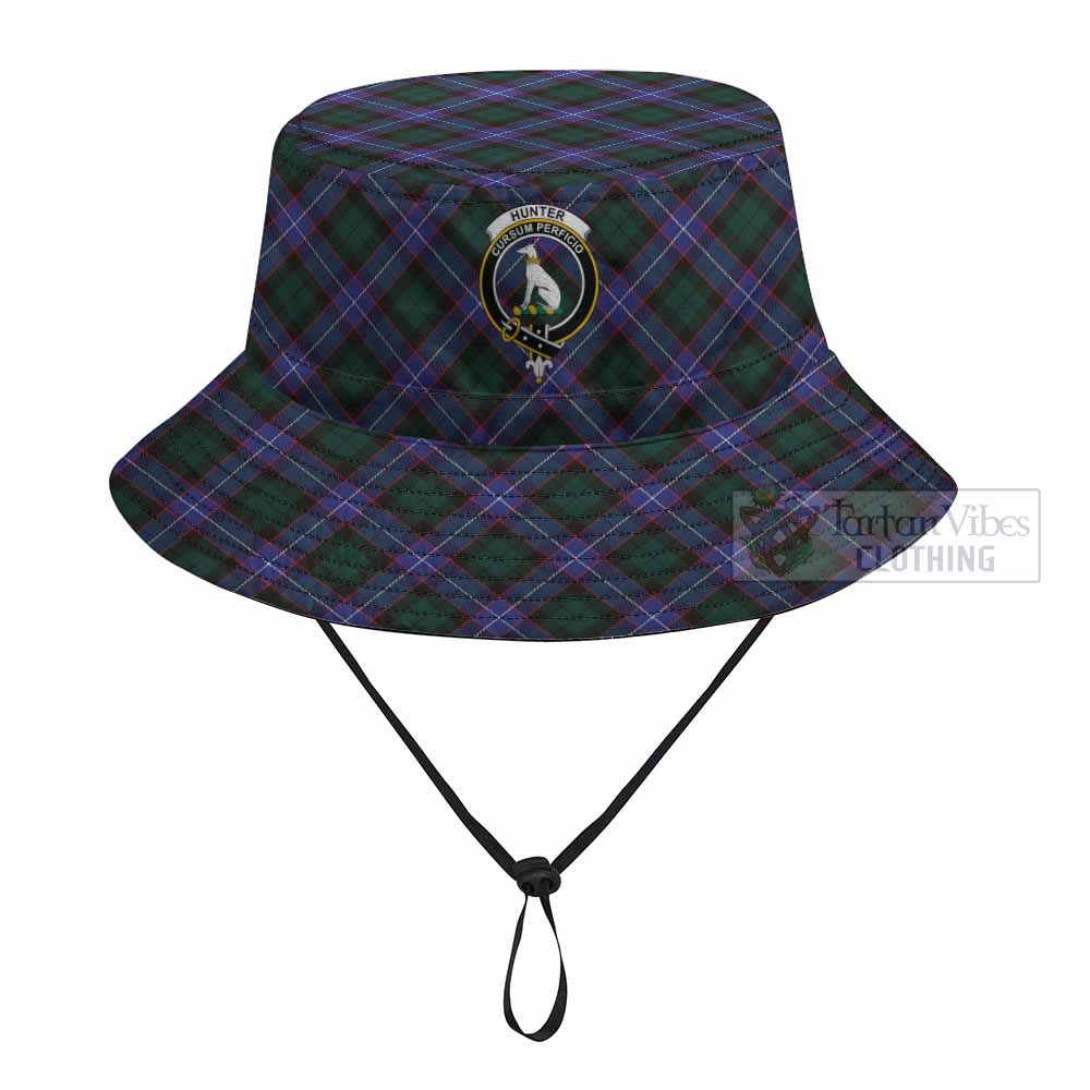 Hunter (Hunterston) Tartan Fishing Hat with Family Crest