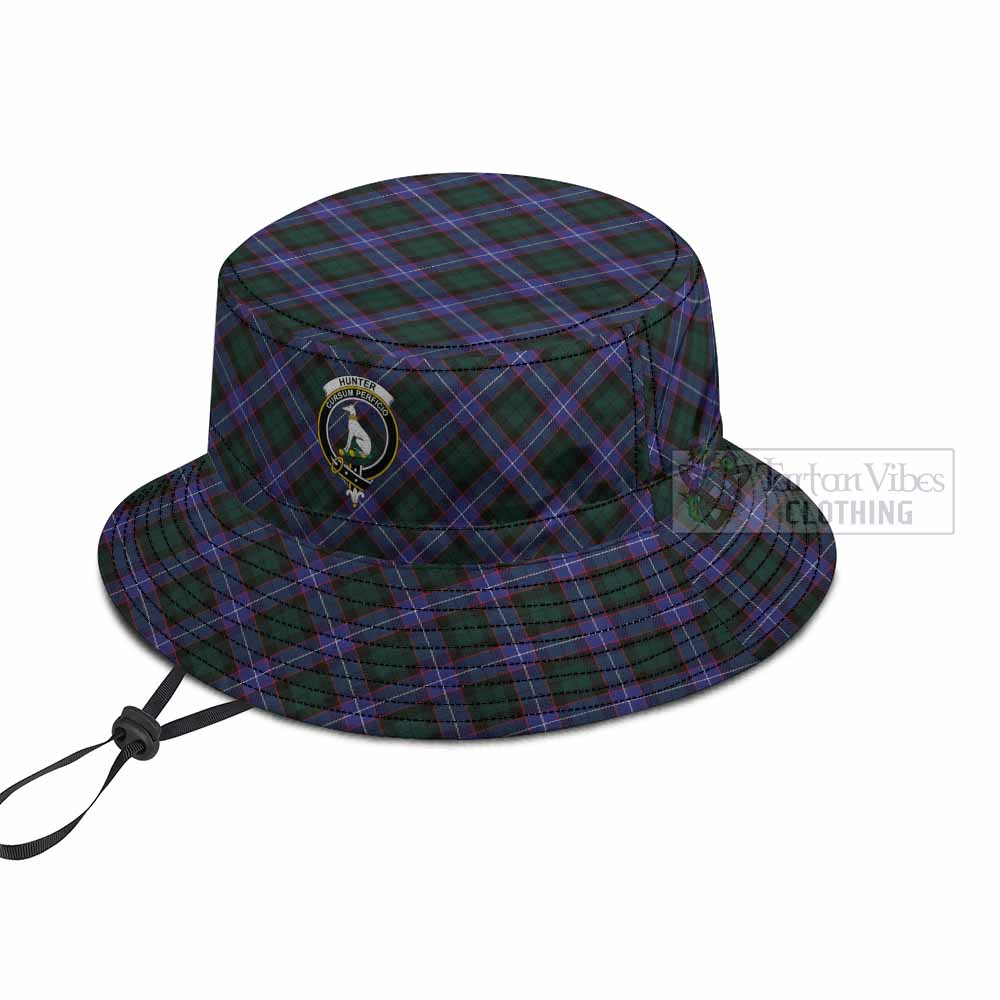 Hunter (Hunterston) Tartan Fishing Hat with Family Crest