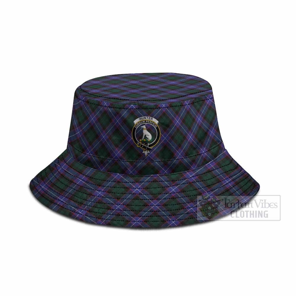 Hunter (Hunterston) Tartan Fishing Hat with Family Crest