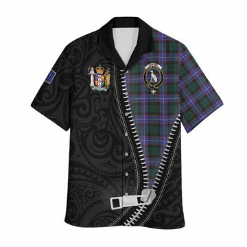 Hunter (Hunterston) Tartan Hawaiian Shirt New Zealand Pattern Unique Zipper Stylized