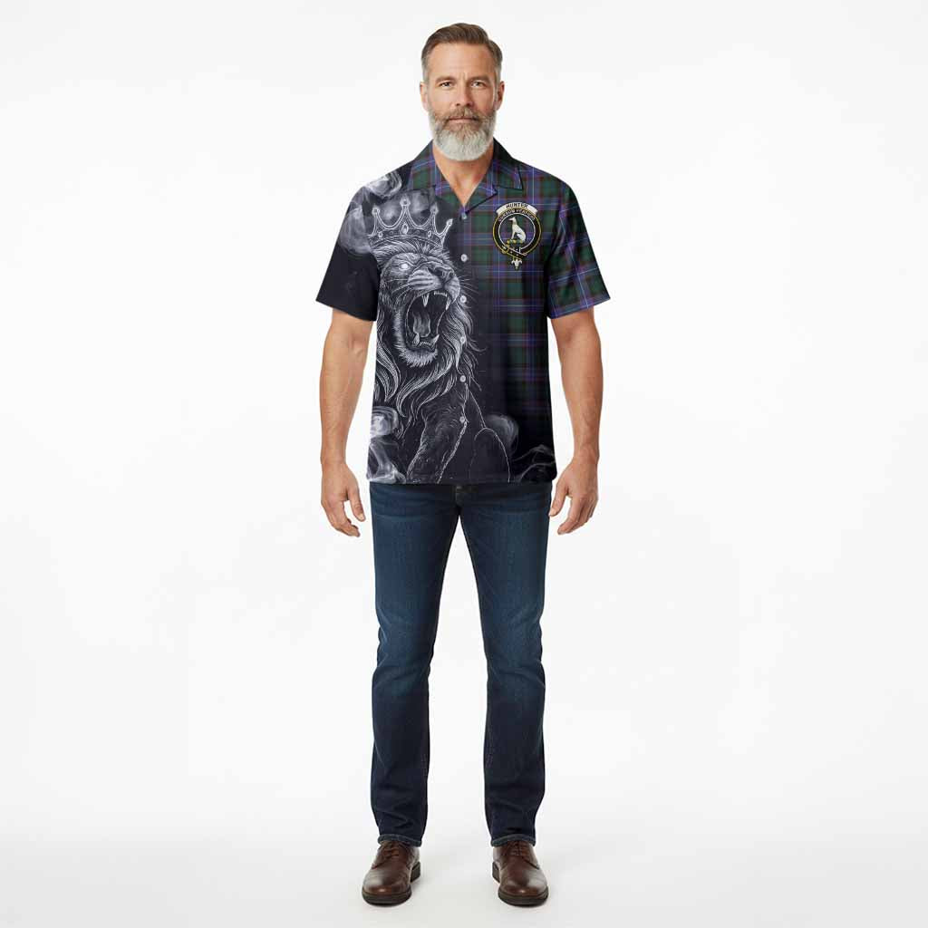 Hunter (Hunterston) Tartan Hawaiian Shirt Roaring Lion Heritage