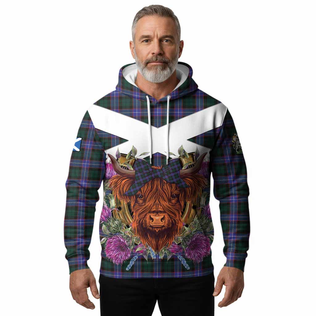 Hunter (Hunterston) Tartan Hoodie Scottish Thistle Heilan Coo