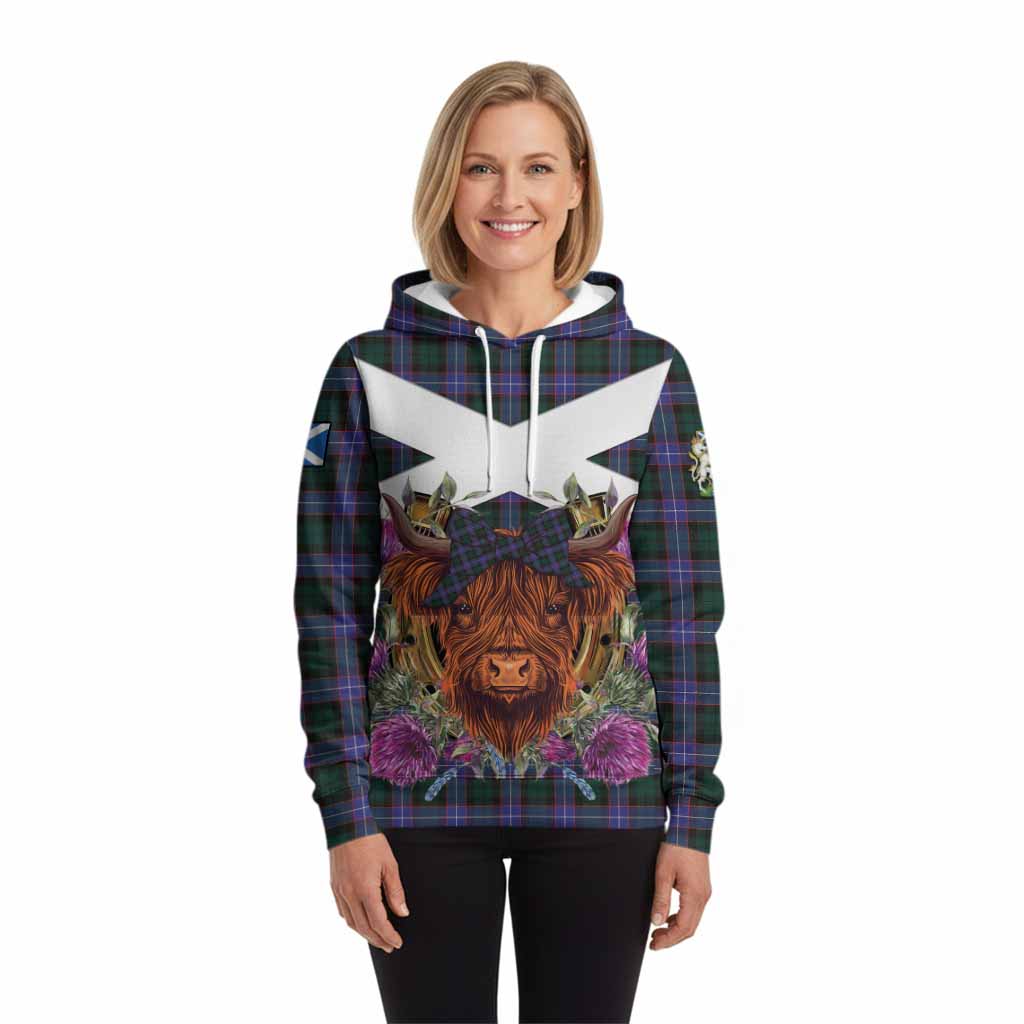 Hunter (Hunterston) Tartan Hoodie Scottish Thistle Heilan Coo
