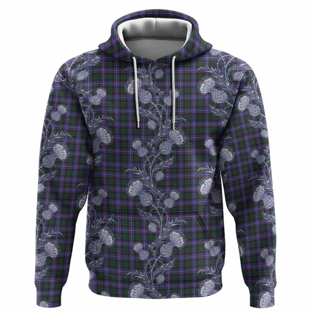 Hunter (Hunterston) Tartan Hoodie Seamless Scottish Thistle Flowers