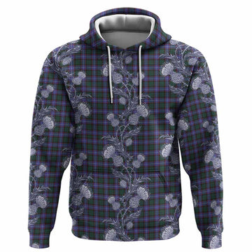 Hunter (Hunterston) Tartan Hoodie Seamless Scottish Thistle Flowers
