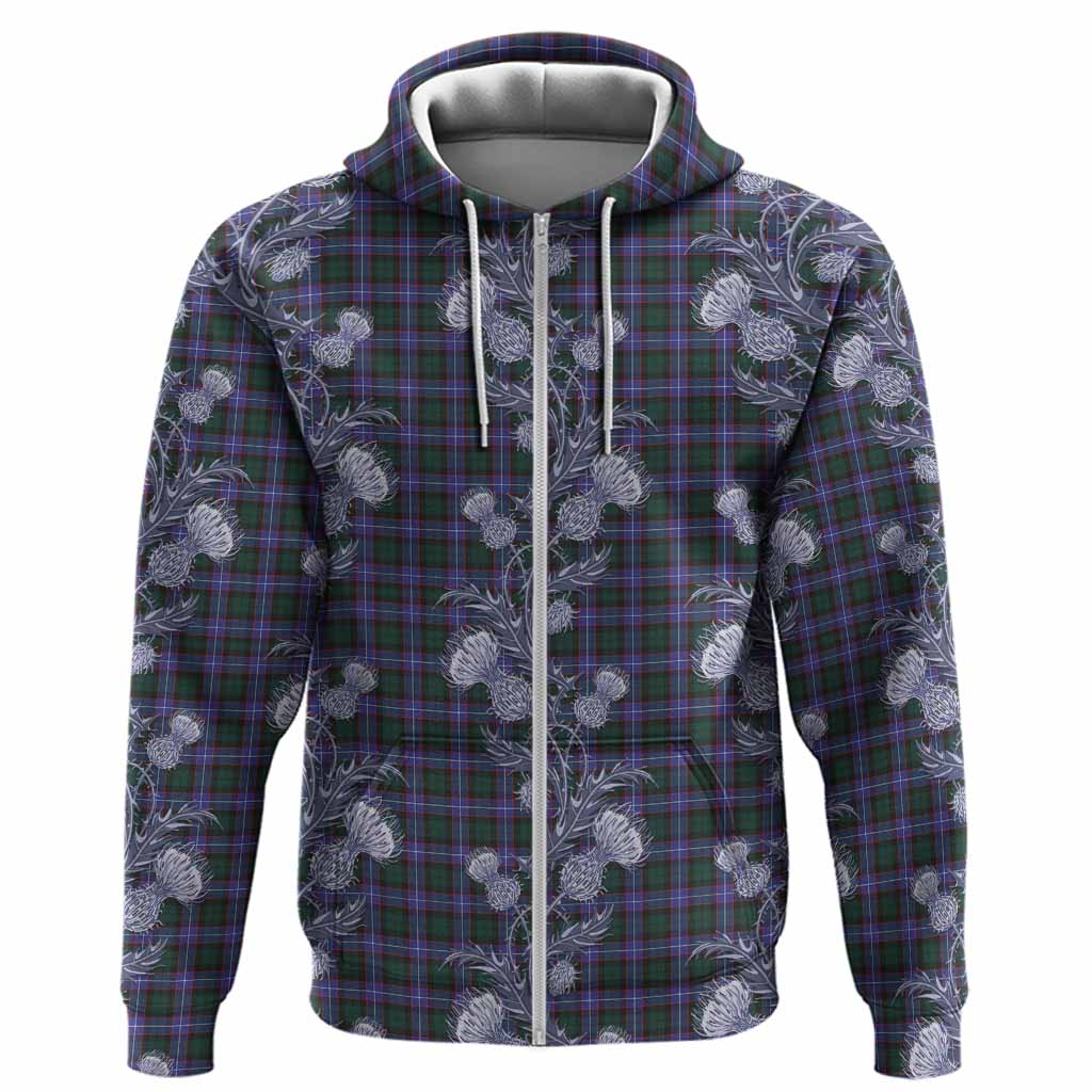 Hunter (Hunterston) Tartan Hoodie Seamless Scottish Thistle Flowers
