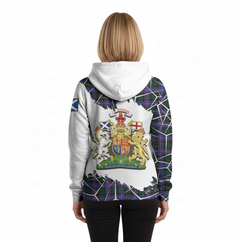 Hunter (Hunterston) Tartan Hoodie with Family Crest and Lion Rampant Grunge Style