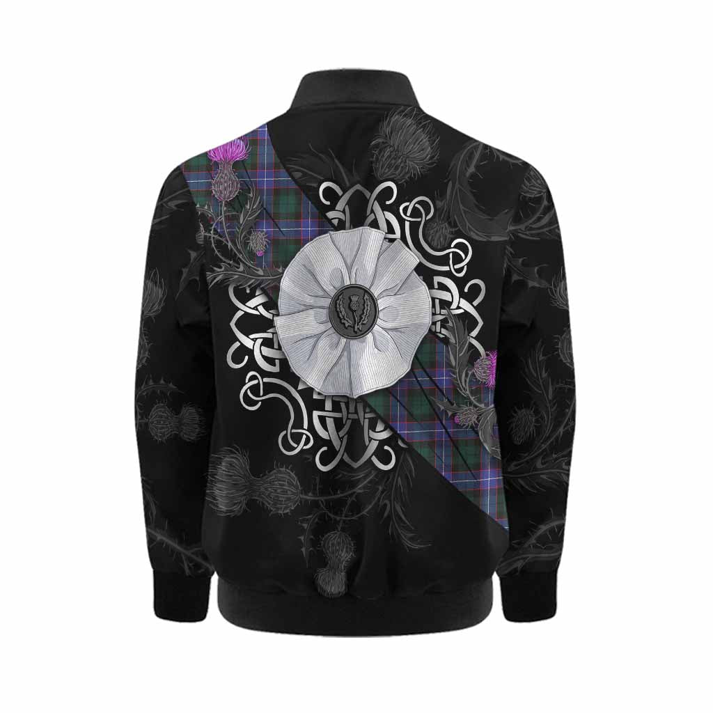 Hunter (Hunterston) Tartan Kid Bomber Jacket Jacobite White Rose Kid - Tartan Vibes Clothing